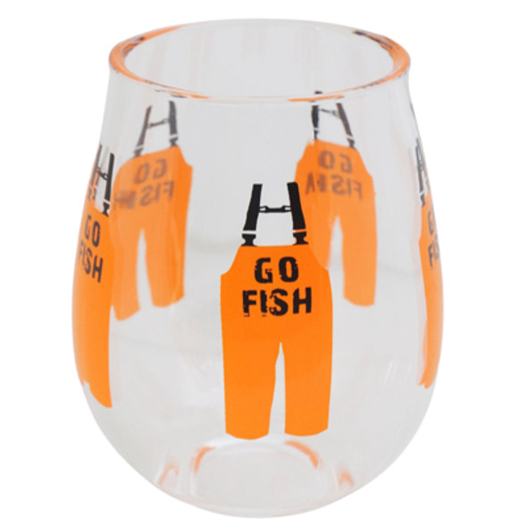 WINE GLASS STEMLESS 15OZ  GO FISH ACRYLIC WINE GLASS STEMLESS 15OZ  GO FISH ACRYLIC