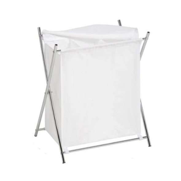 SORTER HAMPER TRIPLE X-FRAME 33.75X5.1X3 SILVER CHROME BROWN BOX