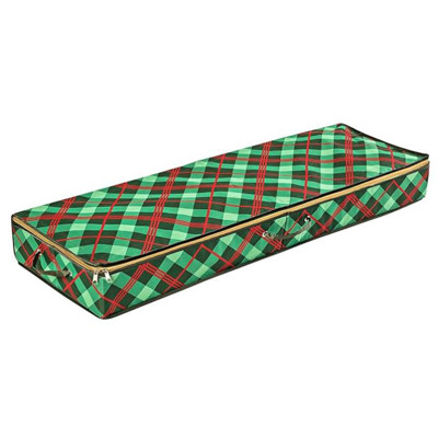 ORGANIZER GIFT WRAP BOX GREEN PLAID BROWN BOX (11.30)