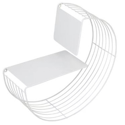 SHELF FLOATING CIRCLE METAL WHITE BROWN BOX (22.19)