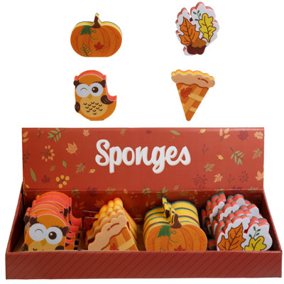 KITCHEN SPONGES HARVEST 4 AST SHAPES /3 LAYER/ 20PC PDQ / HT