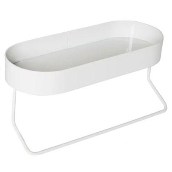 BATH SHELF W/TOWEL BAR 11.8X6.1X12.6 WALL MOUNT COLOR LABEL (13.19)