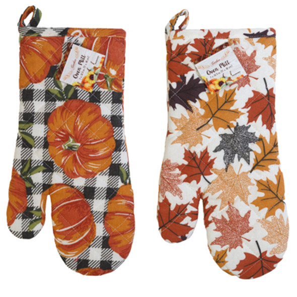 OVEN MITT HARVEST PRINT 2 AST HT/ JHOOK 7x12.5IN OVEN MITT HARVEST PRINT 2 AST HT/ JHOOK 7x12.5IN
