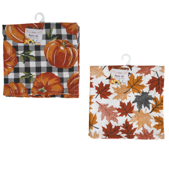NAPKINS 2PK HARVEST PRINT 2AST HT/ JHOOK