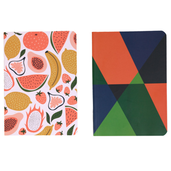 JOURNAL 2AST 5.75X8.25 FRUIT / GEOMETRIC 240LINED PAGES