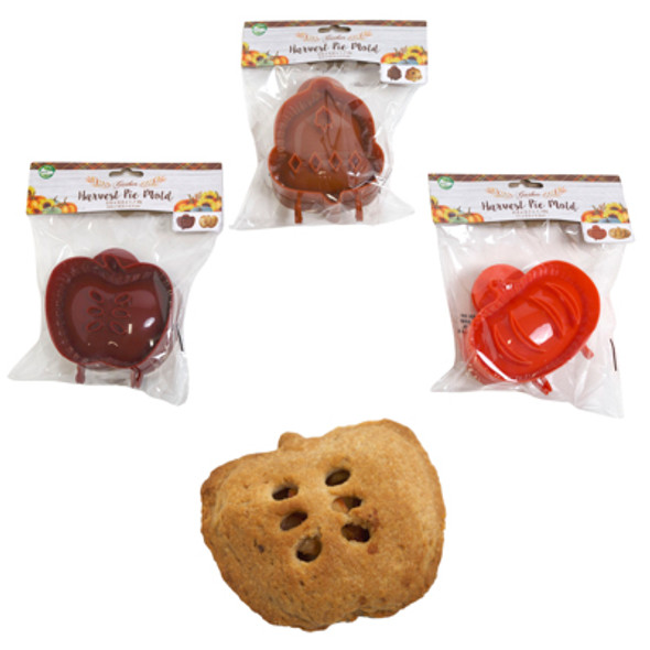 PIE MOLDS MINI HARVEST 3 AST APPLE/ PUMPKIN/ ACORN HARV PBH PIE MOLDS MINI HARVEST 3 AST APPLE/ PUMPKIN/ ACORN HARV PBH