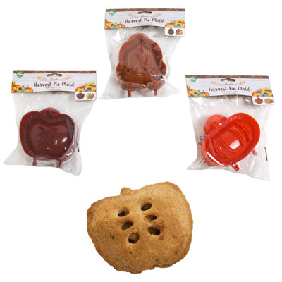 PIE MOLDS MINI HARVEST 3 AST APPLE/ PUMPKIN/ ACORN HARV PBH