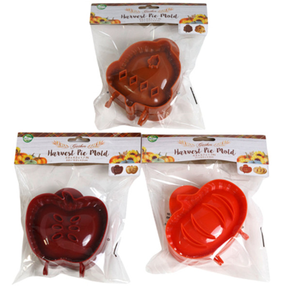 PIE MOLDS MINI HARVEST 3 AST APPLE/ PUMPKIN/ ACORN HARV PBH
