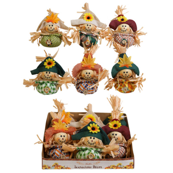 SCARECROW TABLE BIG BELLY DECOR 2.5X7IN HARVEST / HT 12PC PDQ