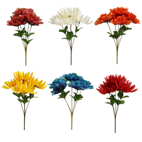 FLOWER BOUQUET HARVEST 5-STEM DAHLIA/ DAISIES 6 AST COLORS HARVEST / HT