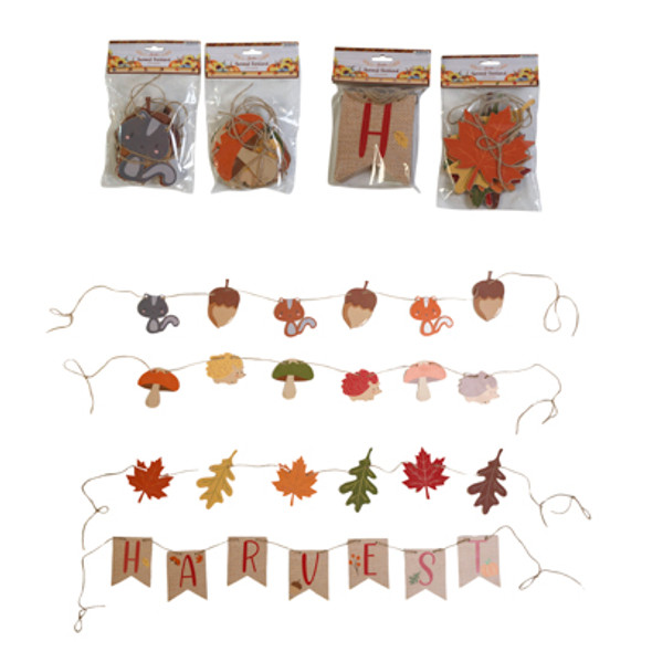 GARLAND HARVEST MDF 6FT 4 ASST PBH/ MDF COMPLY LABEL GARLAND HARVEST MDF 6FT 4 ASST PBH/ MDF COMPLY LABEL