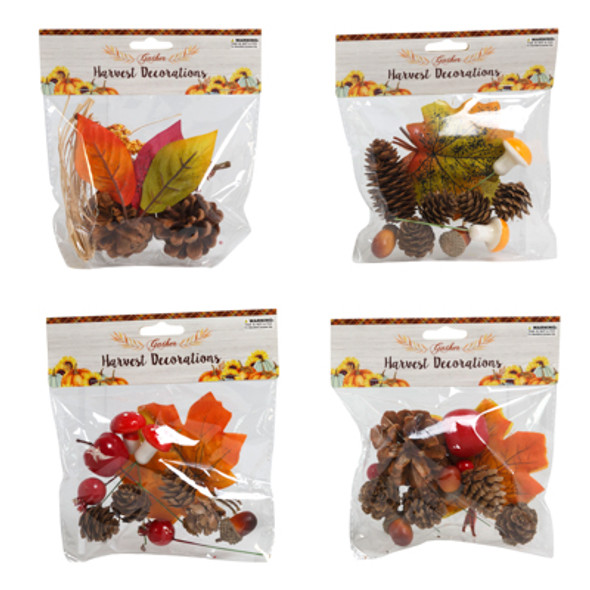 HARVEST DECOR 4 ASST VASE FILLER/ SCATTER PINECONE/ MUSHROOM/ PUMPKIN/ LEAF PBH HARVEST DECOR 4 ASST VASE FILLER/ SCATTER PINECONE/ MUSHROOM/ PUMPKIN/ LEAF PBH
