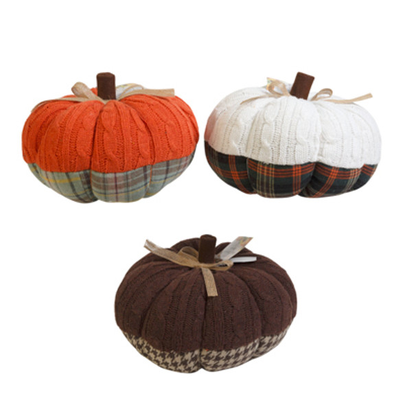 PUMPKIN DELUXE KNIT TOP/FABRIC BOTTOM HARVEST PRINT 7X8IN  3 AST CLRS / HARV HT PUMPKIN DELUXE KNIT TOP/FABRIC BOTTOM HARVEST PRINT 7X8IN  3 AST CLRS / HARV HT