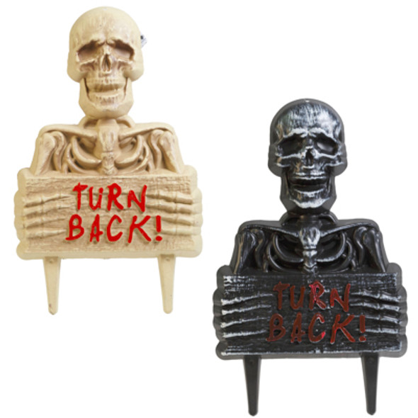 YARD STAKE TURN BACK SKELETON 18.5IN 2 COLOR/ PLASTIC / HT YARD STAKE TURN BACK SKELETON 18.5IN 2 COLOR/ PLASTIC / HT
