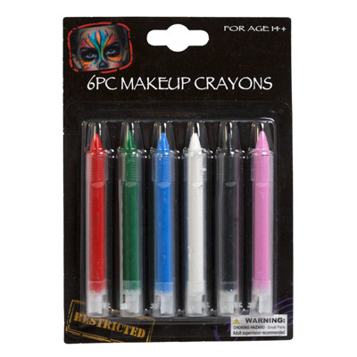 MAKEUP CRAYON RETRACTABLE 6 BASIC COLORS / BLISTER CARDS