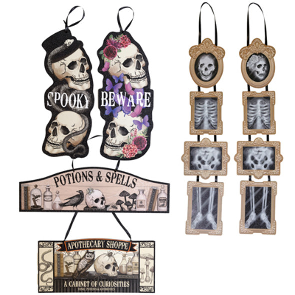 WALL PLAQUE HALLOWEEN MDF 6 ASST VINTAGE BLACK N WHITE LOOK/ MDF COMPLY LABEL WALL PLAQUE HALLOWEEN MDF 6 ASST VINTAGE BLACK N WHITE LOOK/ MDF COMPLY LABEL