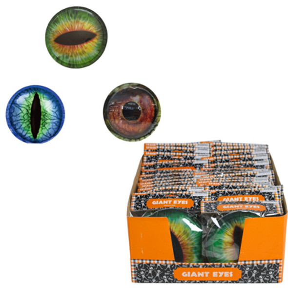 EYES GIANT CREATURE 2PK 5.9IN DIA / 3 AST W/ ADHESIVE BACK PEGGABLE PBH / 30PC PDQ EYES GIANT CREATURE 2PK 5.9IN DIA / 3 AST W/ ADHESIVE BACK PEGGABLE PBH / 30PC PDQ