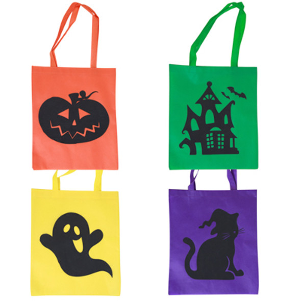 TRICK OR TREAT BAG NONWOVEN 4AST 16.7 X 14IN / HLWN HT