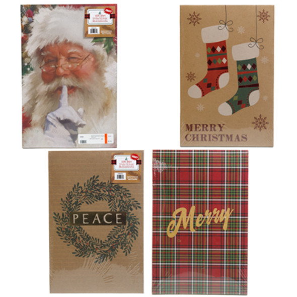 GIFT BOX CHRISTMAS 2PK SHIRT KRAFT 14.25 X 9.43 X 1.87 RANDOM ASSORTED