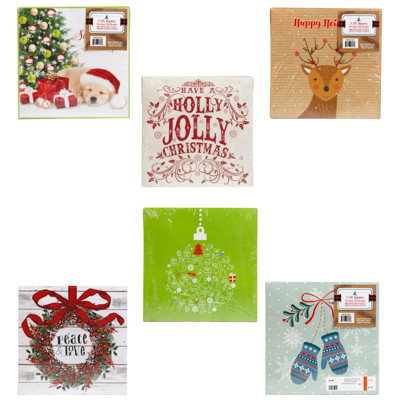GIFT BOX CHRISTMAS 3PK SQUARE 8 X 8 X 2 RANDOM ASSORTED DESIGNS