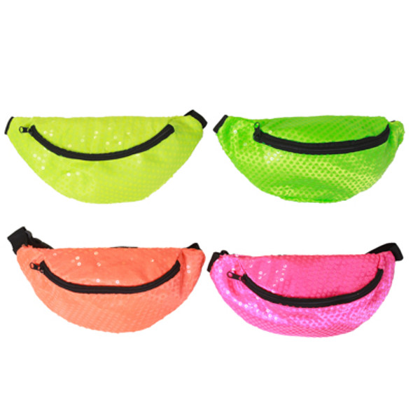 FANNY PACK NEON SEQUINED 4 ASST FANNY PACK NEON SEQUINED 4 ASST