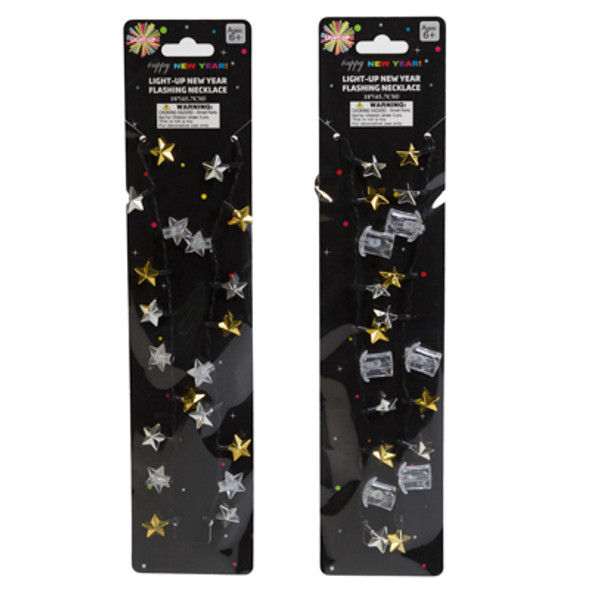 NECKLACE NEW YEAR LIGHT UP 2AST STAR/HAT 18IN / TCD / PB NECKLACE NEW YEAR LIGHT UP 2AST STAR/HAT 18IN / TCD / PB