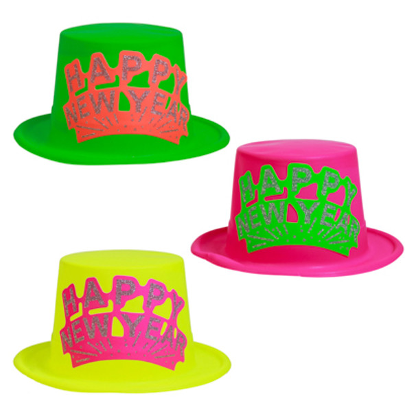 TOP HAT PLASTIC NEON NEW YEAR 3 ASST NEW YEAR UPC LABEL TOP HAT PLASTIC NEON NEW YEAR 3 ASST NEW YEAR UPC LABEL