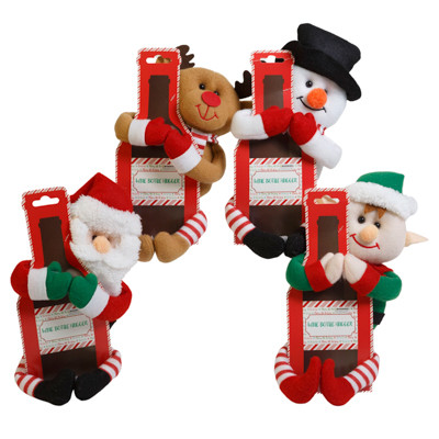 WINE BOTTLE HUGGER 4ASST SANTA/ELF/REINDEER/SNOWMAN ON BOTTLE-SHAPED TCD