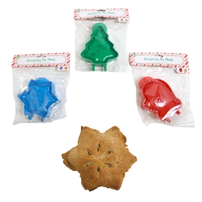 PIE MOLD CHRISTMAS 3 ASST STAR/ GLOVE/ TREE XMAS PBH