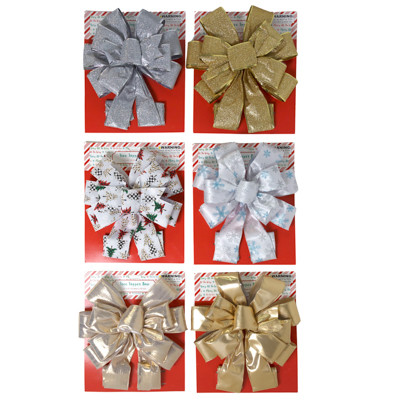 CHRISTMAS TREE TOPPER BOW 6 ASST 11 X 31IN TCD/NOPROP65