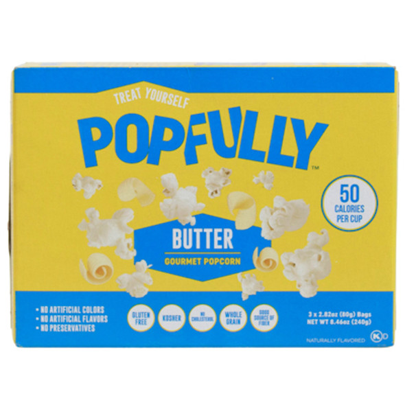 MICROWAVE POPCORN 8.46OZ 3CT BAG BUTTER GOURMET POPFULLY MICROWAVE POPCORN 8.46OZ 3CT BAG BUTTER GOURMET POPFULLY