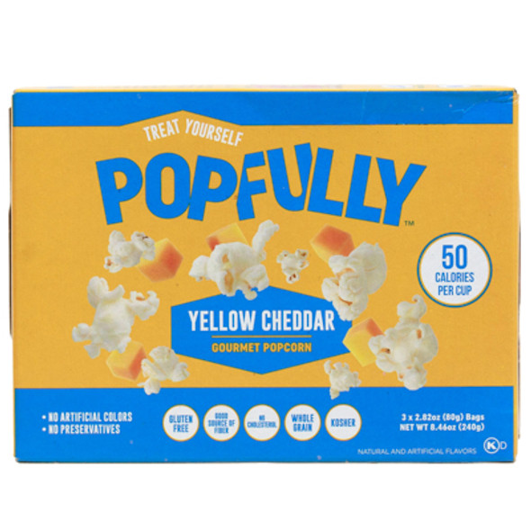 MICROWAVE POPCORN 8.46OZ 3CT BAG YELLOW CHEDDAR GOURMET POPFULLY
