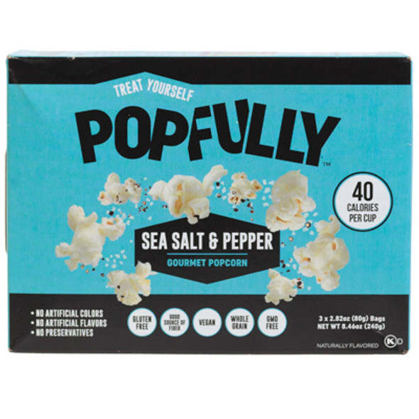 MICROWAVE POPCORN 8.46OZ 3CT BAG SEA SALT & PEPPER GOURMET POPFULLY MICROWAVE POPCORN 8.46OZ 3CT BAG SEA SALT & PEPPER GOURMET POPFULLY