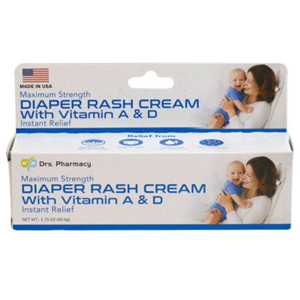 DRS PHARMACY DIAPER RASH CREAM W/VITAMIN A&D 1.75OZ