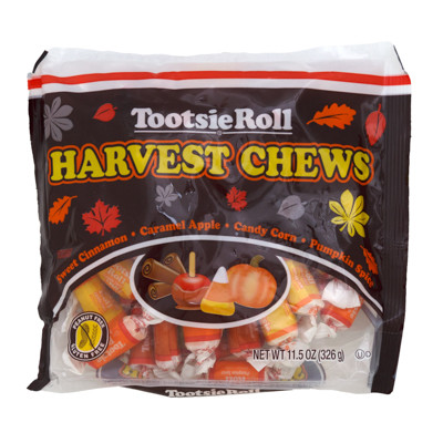 TOOTSIE ROLL HARVEST CHEWS 11.5 OZ STAND UP BAG IN PDQ 4 FLAVORS