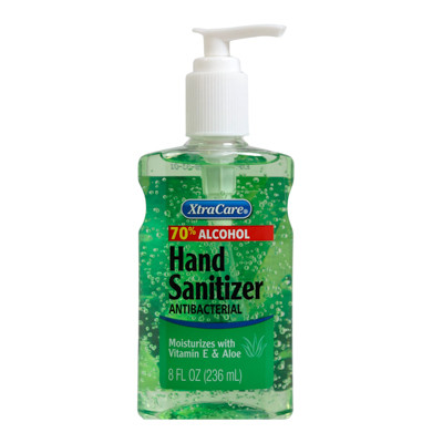 HAND SANITIZER 8OZ W/PUMP ALOE VERA XTRA CARE