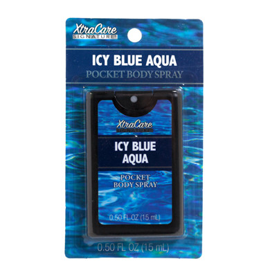 BODY MIST .5OZ POCKET ICE BLUE AQUA 4-6 PC DISPLAY BOX