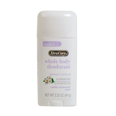 WHOLE BODY DEODORANT STICK 2.25OZ VANILLA CHAMOMILE W/VITAMIN B5+E XTRACARE