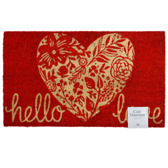 DOORMAT 17.5X29.5 HELLO LOVE COIR/PVC DOORMAT 17.5X29.5 HELLO LOVE COIR/PVC