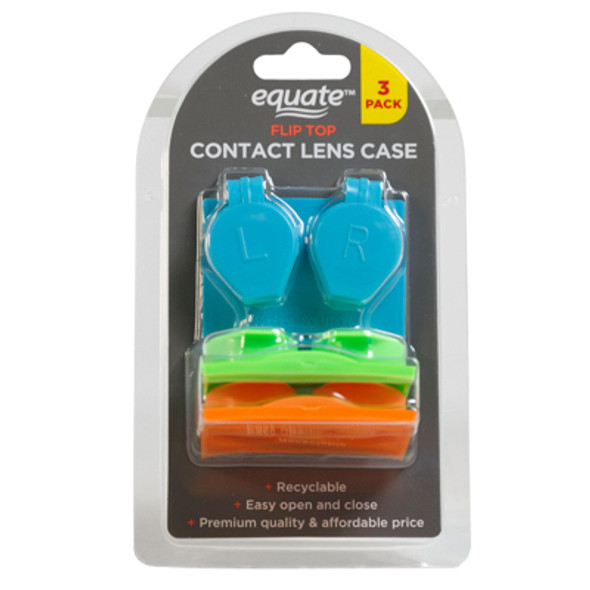 EQUATE 3PK CONTACT CASES FLIP TOP EQUATE 3PK CONTACT CASES FLIP TOP