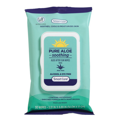 ALOE AFTER SUN SOOTHING WIPES 30CT  12PC PDQ PURE SMART CARE