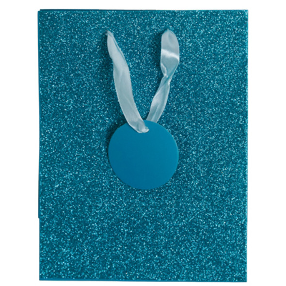 GIFT BAG 7X9X4 SOLID BLUE GLITTER PEGGABLE GIFT BAG 7X9X4 SOLID BLUE GLITTER PEGGABLE