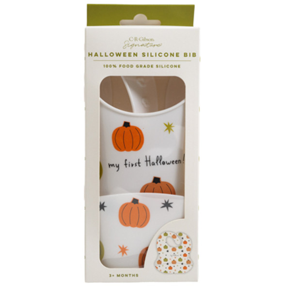 BIB  PUMPKIN MY FIRST HALLOWEEN SILICONE SNAP CLOSURE BIB  PUMPKIN MY FIRST HALLOWEEN SILICONE SNAP CLOSURE