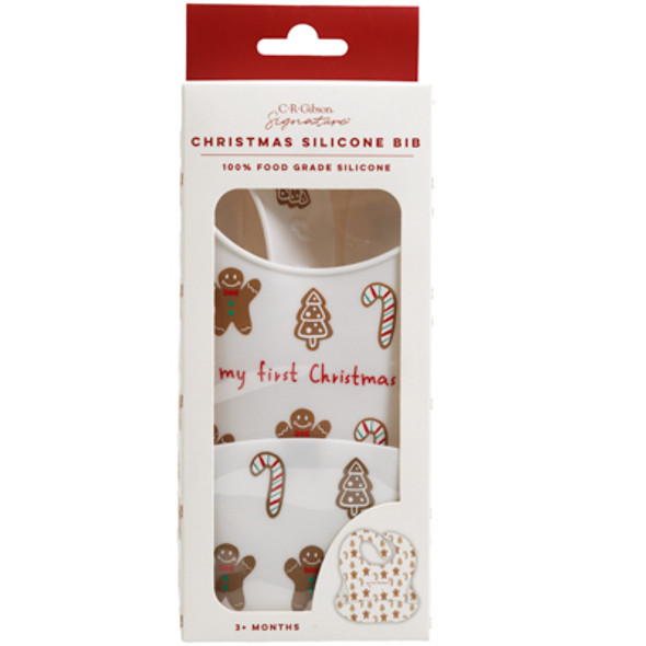BIB GINGERBREAD MY FIRST CHRISTMAS SILICONE SNAP CLOSURE BIB GINGERBREAD MY FIRST CHRISTMAS SILICONE SNAP CLOSURE