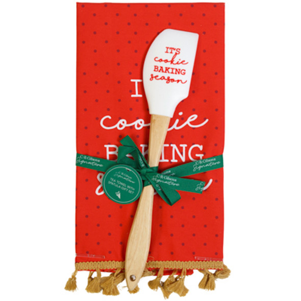 SPATULA W/TEA TOWEL 19.25X26.25 ITS COOKIE BAKING SEASON COTTON SPATULA W/TEA TOWEL 19.25X26.25 ITS COOKIE BAKING SEASON COTTON