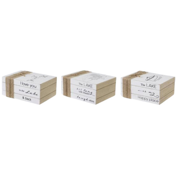 TABLETOP ART 3AST 4.5X3.62X2.62 BOOK SHAPE WOOD *5.00*