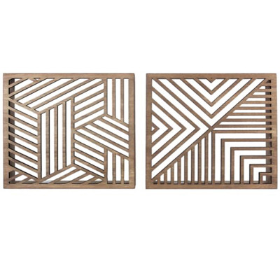 TABLETOP ART 2AST 9.96X1.5X9.96 GEOMETRIC MDF WOOD *7.25*