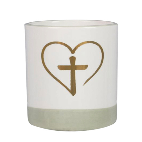 PLANTER/CROCK 4X4X5 CROSS ELECTRO CERAMIC *7.50*