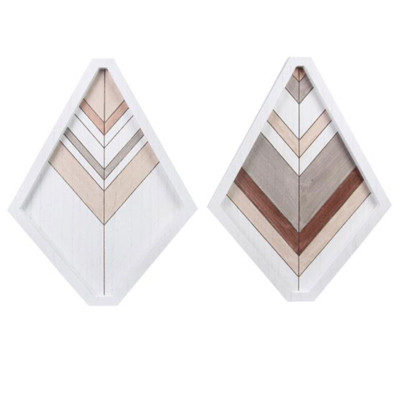 WALL ART 2AST 12X.75X18 DIAMOND WOOD *14.50*