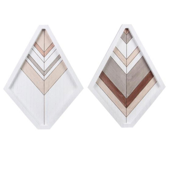 WALL ART 2AST 12X.75X18 DIAMOND WOOD *14.50*